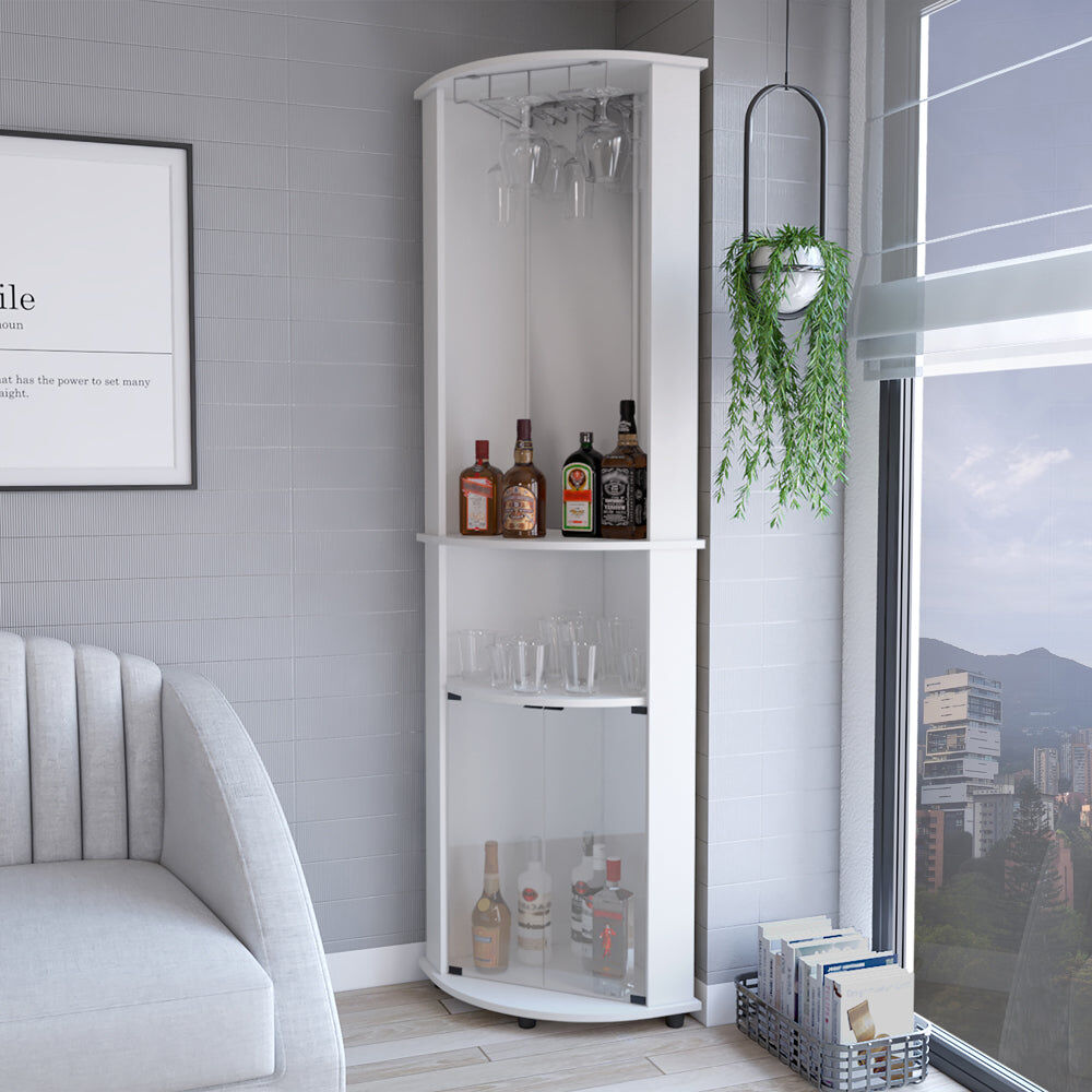 Liberte' リベルテ シェルフ コンソール ホワイト AS23131-W Corner Bar Cabinet Rialto