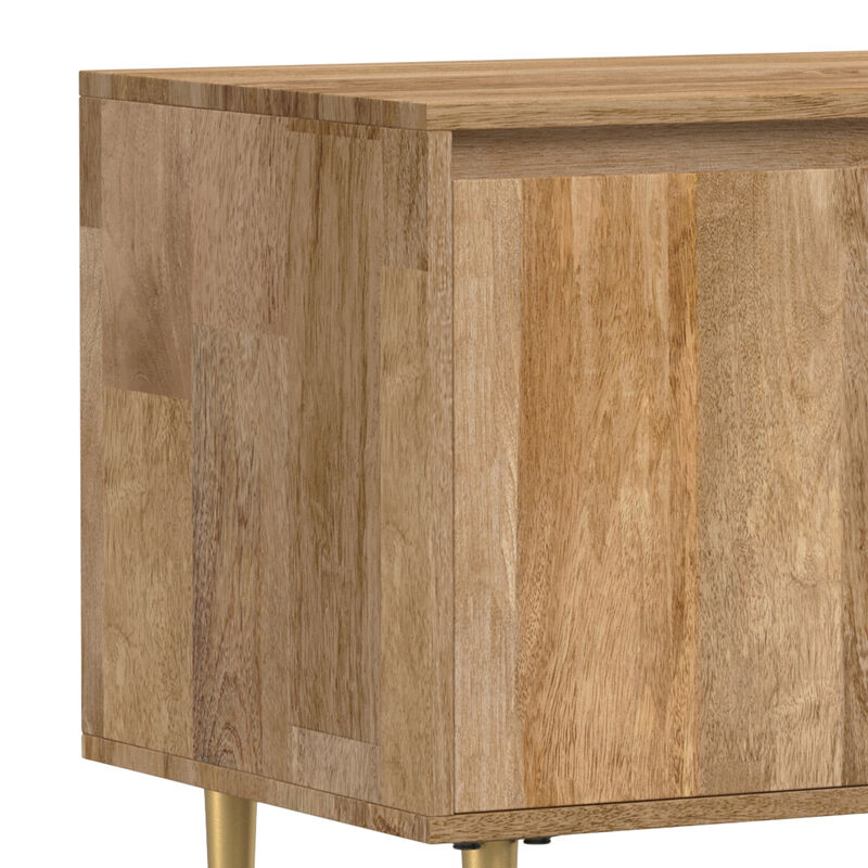 Fallon SOLID MANGO WOOD 60 inch Wide Contemporary TV Media Stand in Natural For TVs up to 65 inches