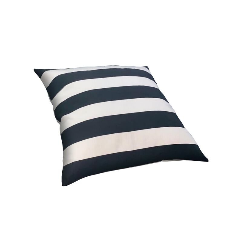 20 x 20 Square Cotton Accent Throw Pillows, Classic Block Stripes, Set of 2, Black, White-Benzara image number 7