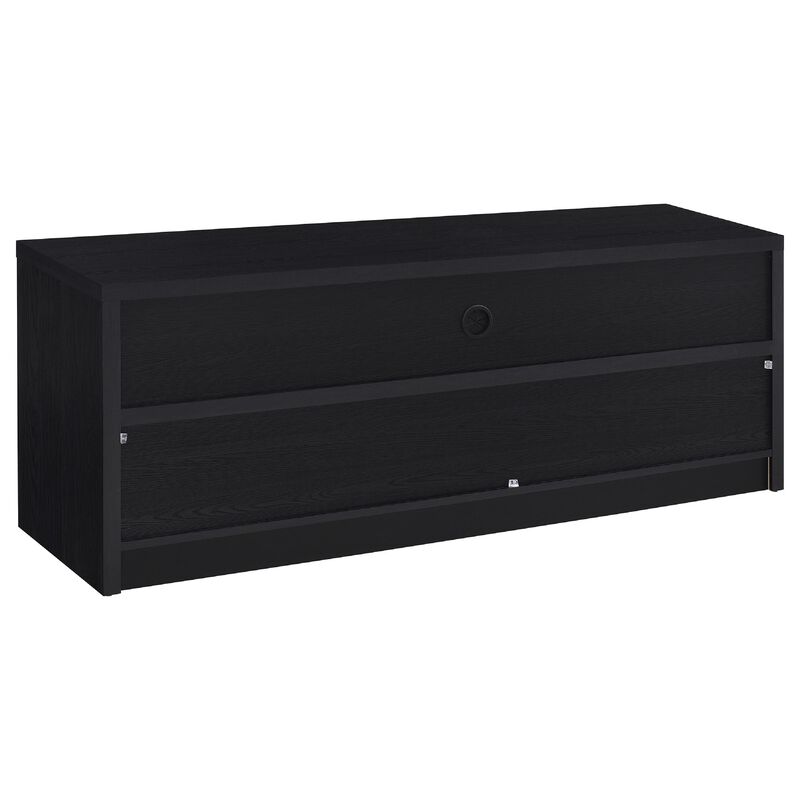 Rutvy TV Stand Media Console with 3 Drawers, Open Shelves, Black Wood image number 6