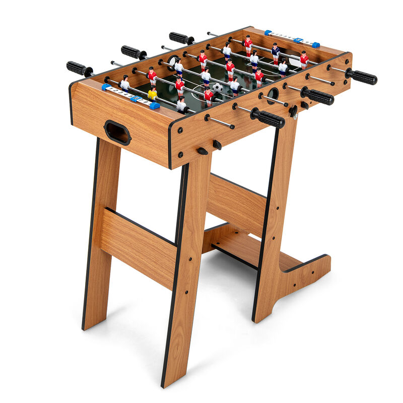 Portable Table Football Game with Sturdy Handles and 2 Included Footballs-Natural image number 3