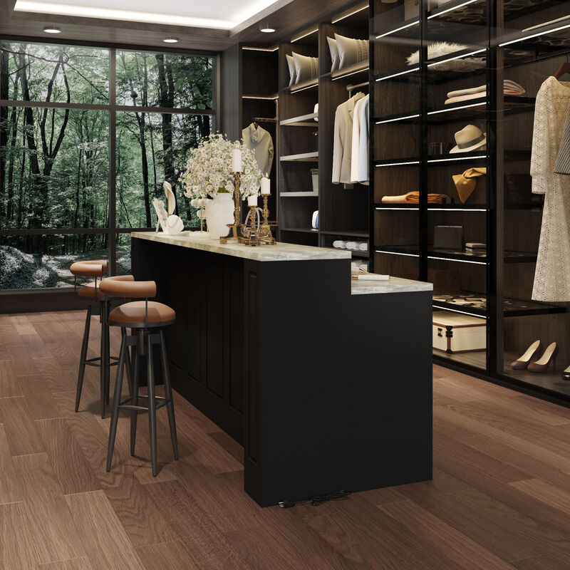 FUFU&GAGA Modern Shoe Cabinet with Storage, Marble-Texture Top, Built-in Power Outlets, MDF Cabinet with Drawers & Shelves, (94.5" W x 39.4" H x 31.3" D), Black