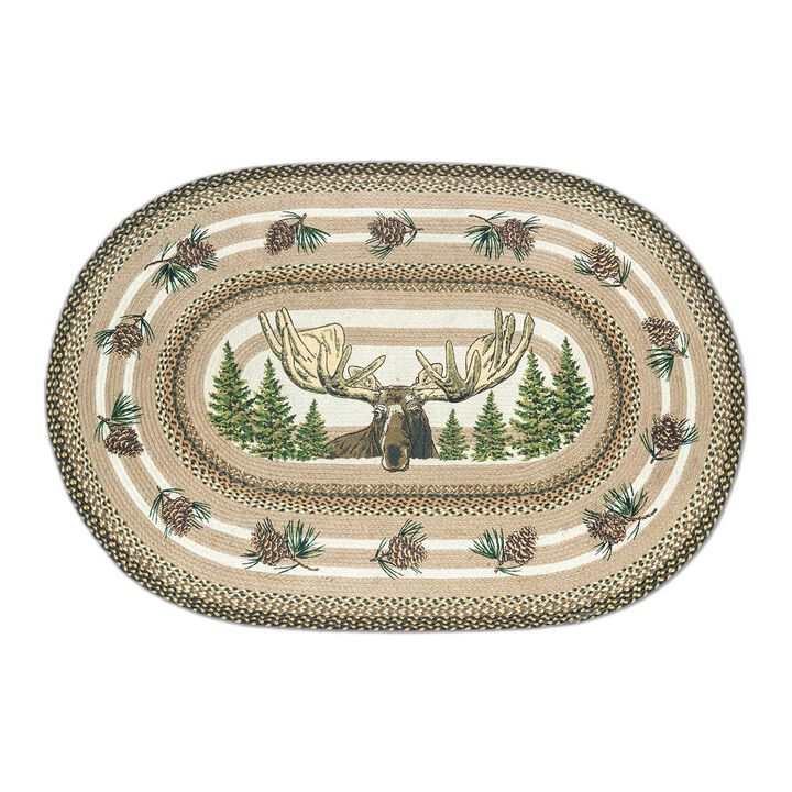 Earth Rugs Op-51 Bull Moose Oval Patch 20 X 30