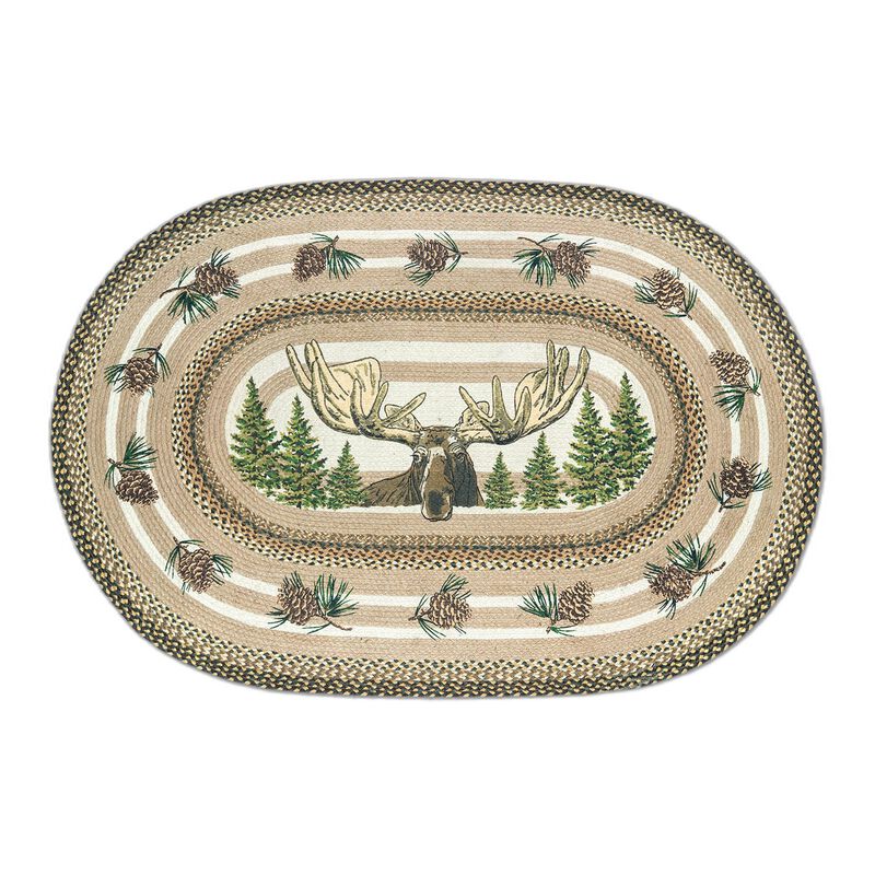 Earth Rugs Op-51 Bull Moose Oval Patch 20 X 30 image number 0