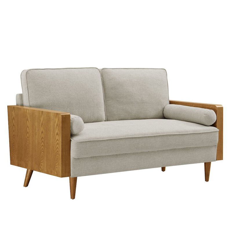 Kellan Heathered Weave Fabric Loveseat image number 0