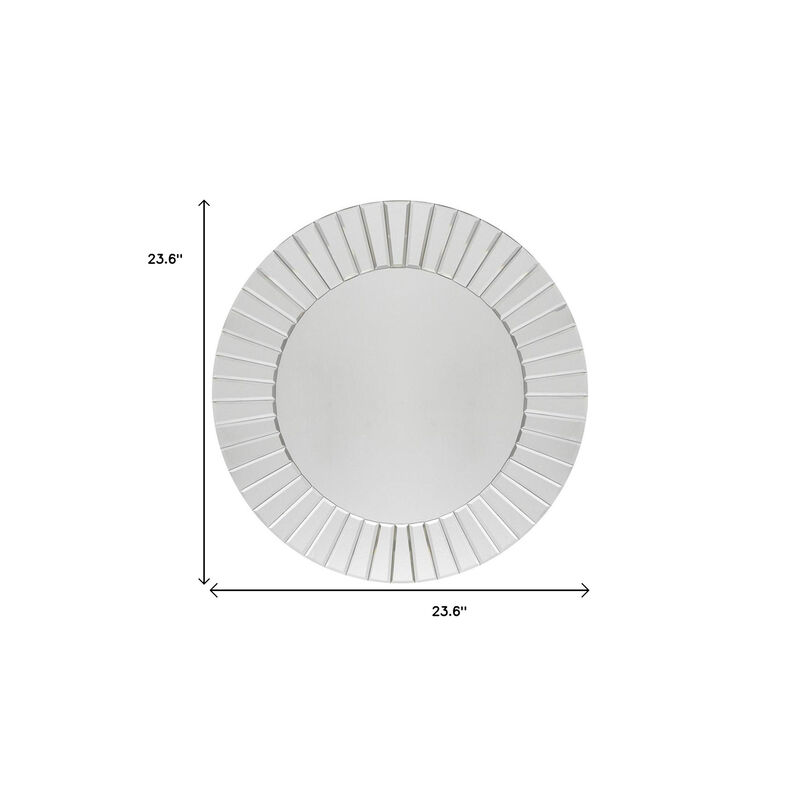 HomeRoots 24" Clear Round Beveled Glass Framed Accent Mirror image number 5