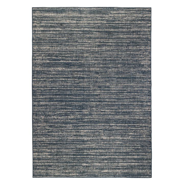 HomeRoots Striped Stain Resistant Indoor Outdoor Area Rug