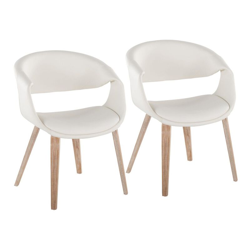 LumiSource Curvo Upholstered Chair - Set of 2