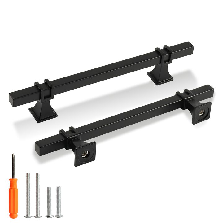 Redunest Cabinet Pulls Matte Black Cabinet Handles, 5 Pack 6-1/4 Inch Kitchen Door Cupboard Wardrobe Drawer Handles, Cabinet Har