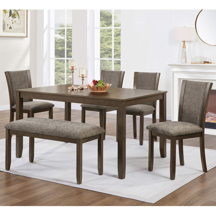 Netjid 6‑Piece Rectangular Dining Table Set