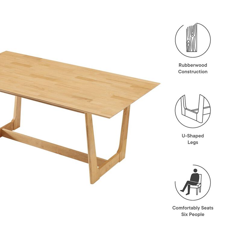 Solara 71" Rectangle Wood Dining Table image number 2