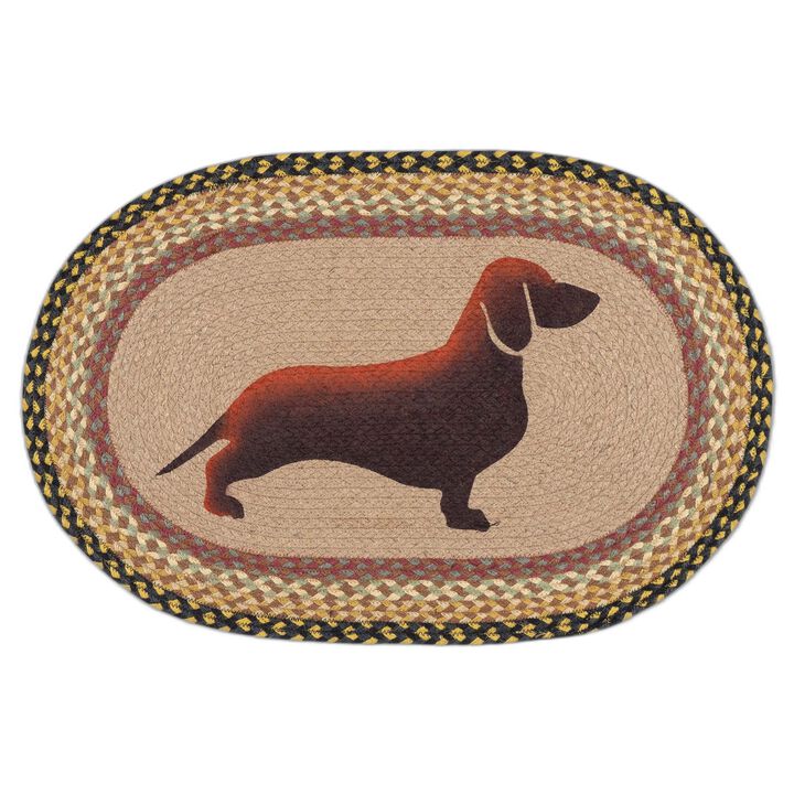 Earth Rugs Op-57 Dachshund Oval Patch 20 X 30