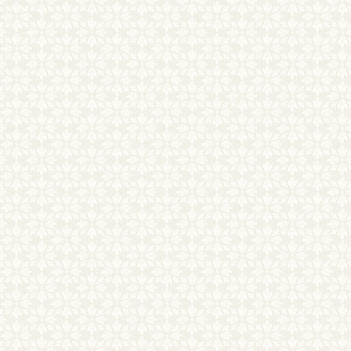 Phlox Beige Floral Stamp Wallpaper