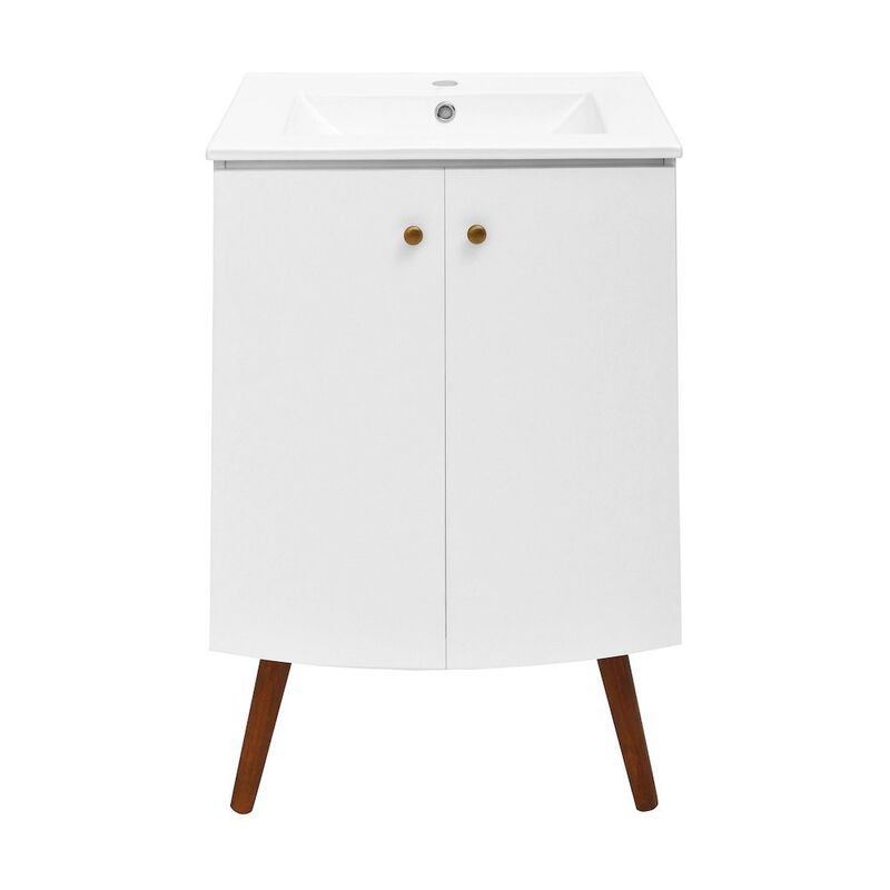 Manoir 24" Freestanding Bathroom Vanity in White with Sink Top image number 0