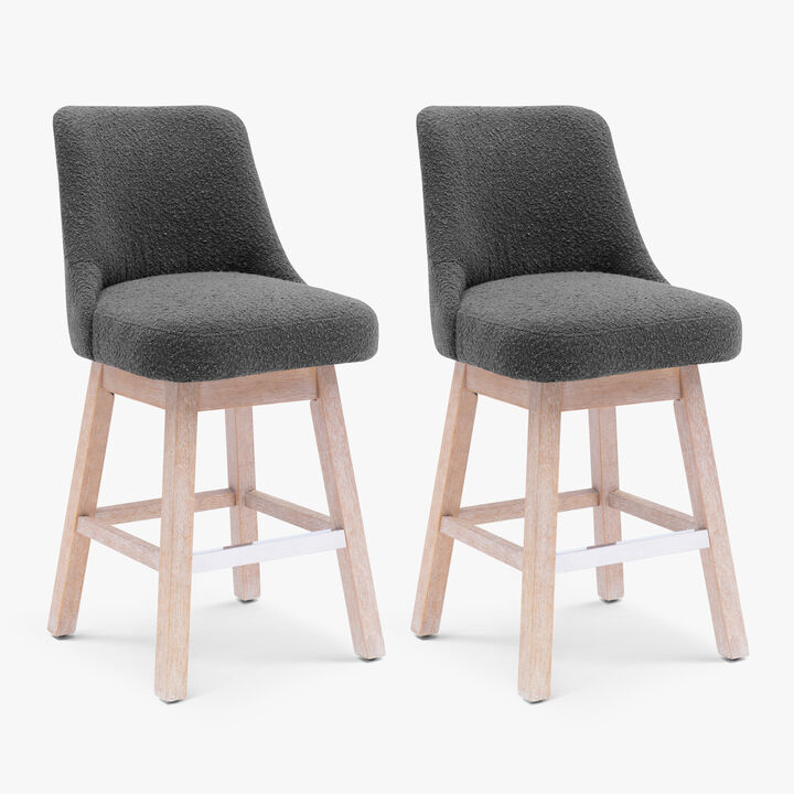 WestinTrends 26" Upholstered Swivel Counter Height Bar Stools (Set of 2)
