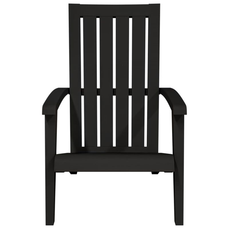 vidaXL Patio Adirondack Chairs 2 pcs Black Polypropylene