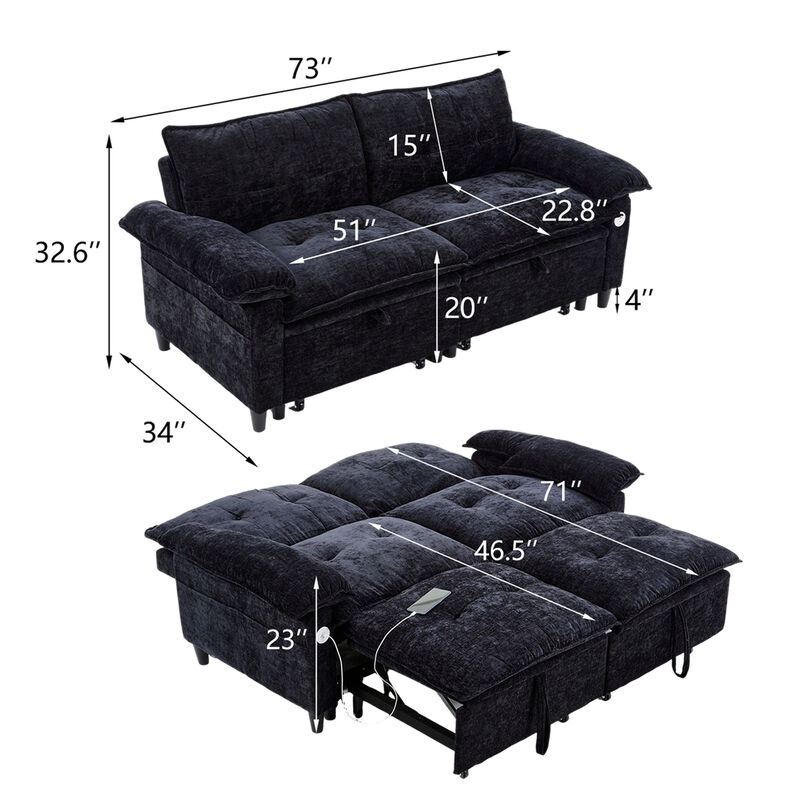 Napnam Convertible Sleeper Couch image number 9