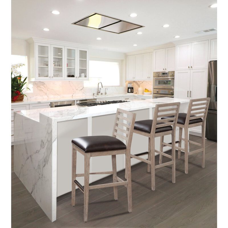 Siri 30" Wood Stool - Driftwood Grey