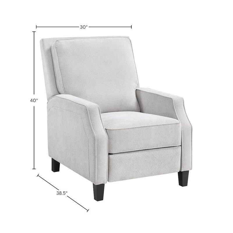 Alpine Furniture Inez Push Accent Back Chair, Light Grey image number 6
