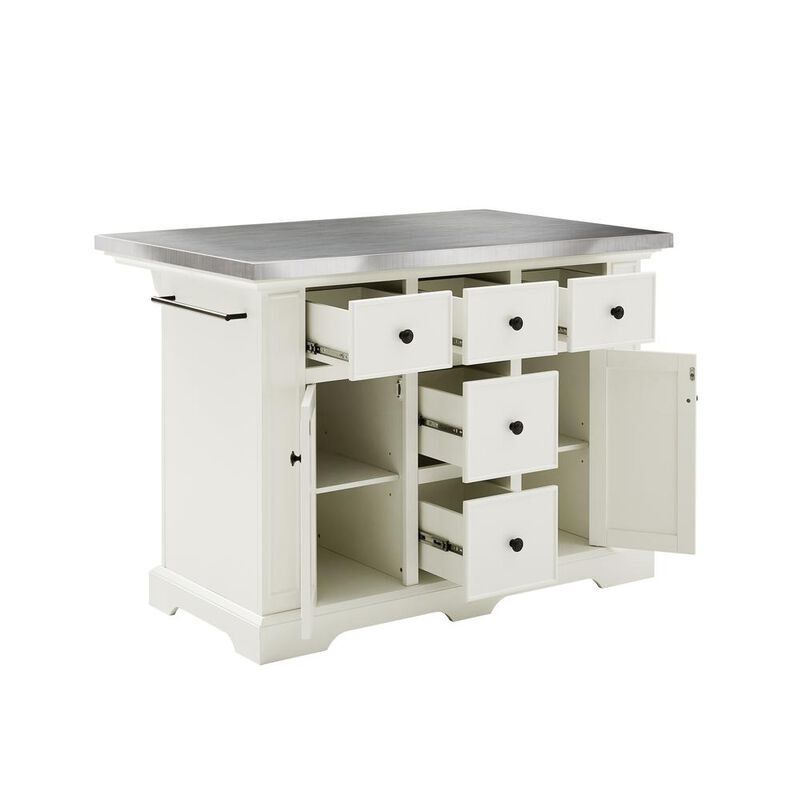 Julia Stainless Steel Top Kitchen Island