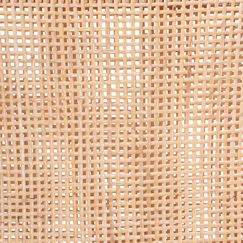 bali & pari Beata Natural Rattan Dining Chair - Handcrafted Wingback Accent Chair with Woven Detailing and Removable Cushion, Coastal Boho Seating for Kitchen or Dining Room