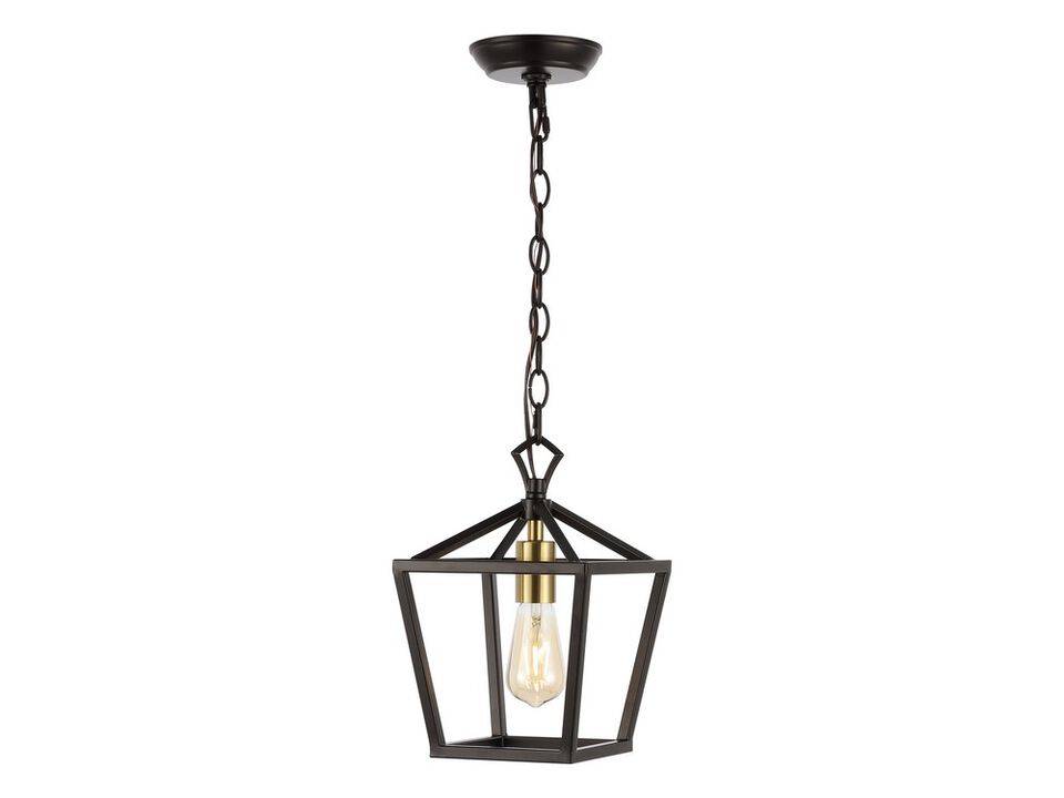 Oslin 1-Light Vintage Farmhouse Iron Chain Pagoda LED Pendant
