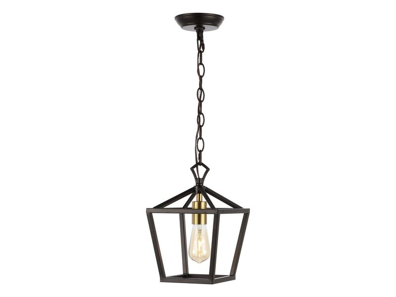 Oslin 1-Light Vintage Farmhouse Iron Chain Pagoda LED Pendant