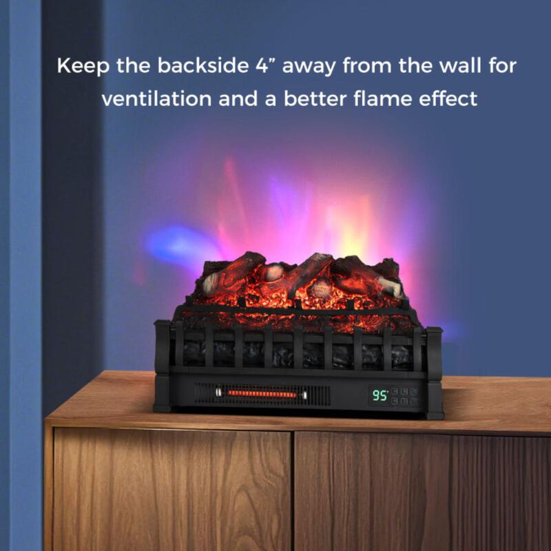 Hivvago Infrared Quartz Electric Fireplace with Adjustable 3D Flame Colors and Overheat Protection