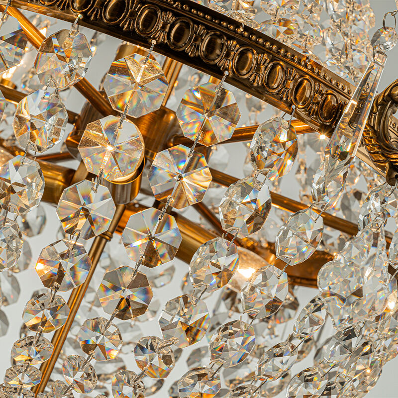 Classic Elegance 12-Light Antique Bronze Empire Crystal Chandelier image number 4