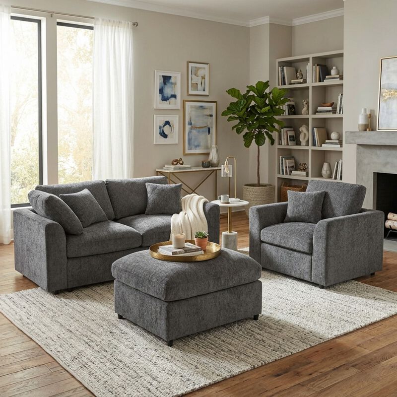 Samvus U-Style 3-Piece Modular Sofa Set image number 1