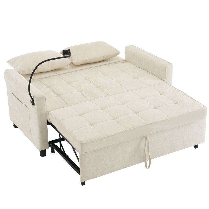 Whisen Pull-out  Loveseats, Reversible Backrest Cushion, Side Pockets, 2 USB Ports, Phone Holder image number 4