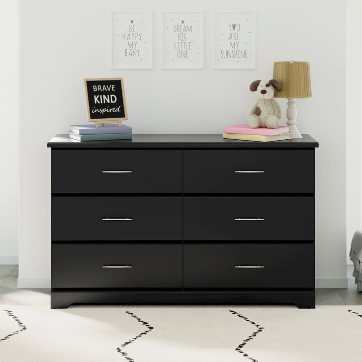 Storkcraft Brookside 6 Drawer Double Dresser (Black) – GREENGUARD Gold Certified