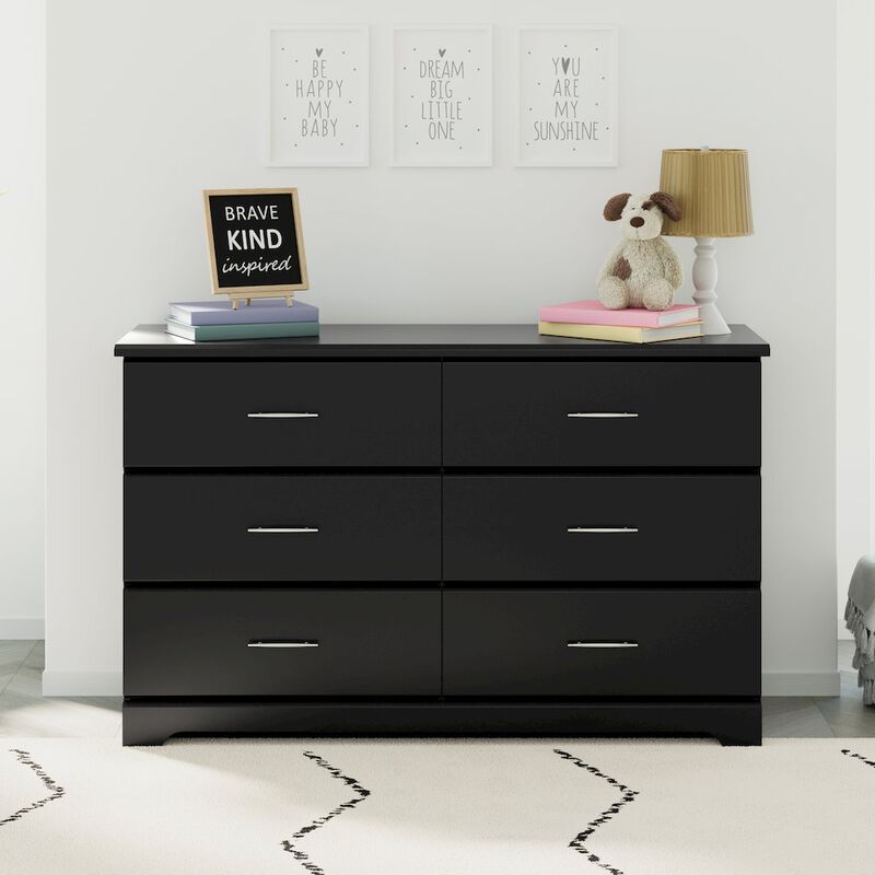 Storkcraft Brookside 6 Drawer Double Dresser (Black) – GREENGUARD Gold Certified