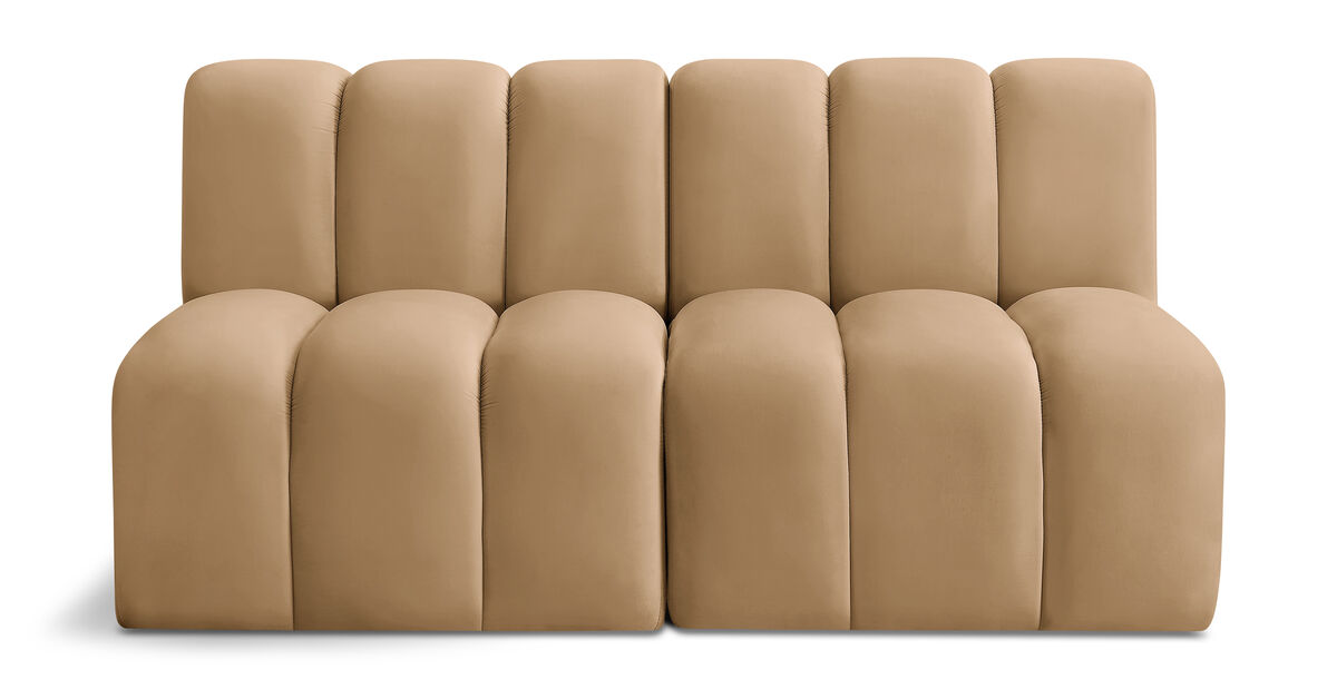 Meridian Furniture Arc Camel Velvet Modular Sofa