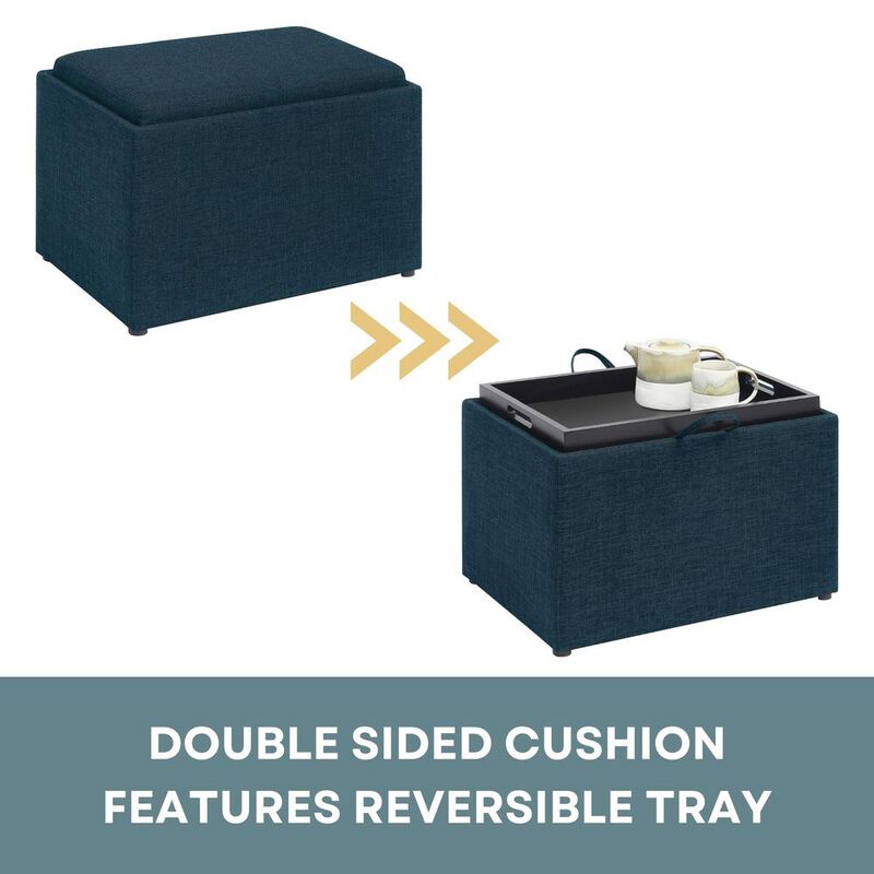 Convience Concept, Inc. Designs4Comfort Accent Storage Ottoman with Reversible Tray