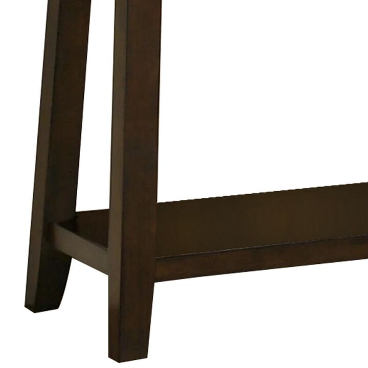 Wooden Console Table with One Open Shelf, Brown-Benzara
