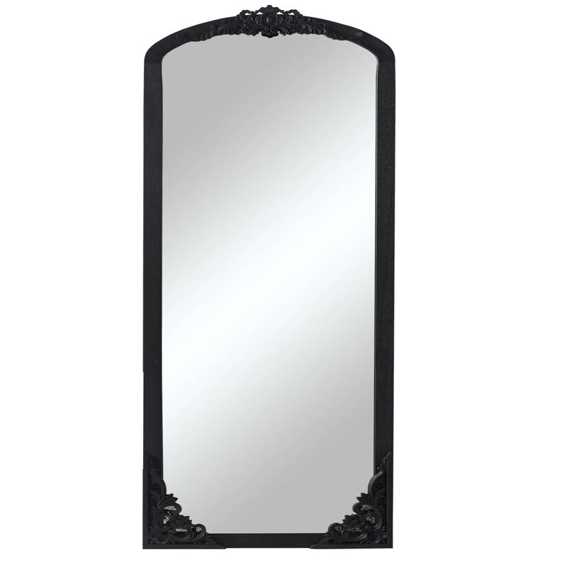 HomeRoots 69" Black Solid Wood Framed Full Length Mirror image number 2