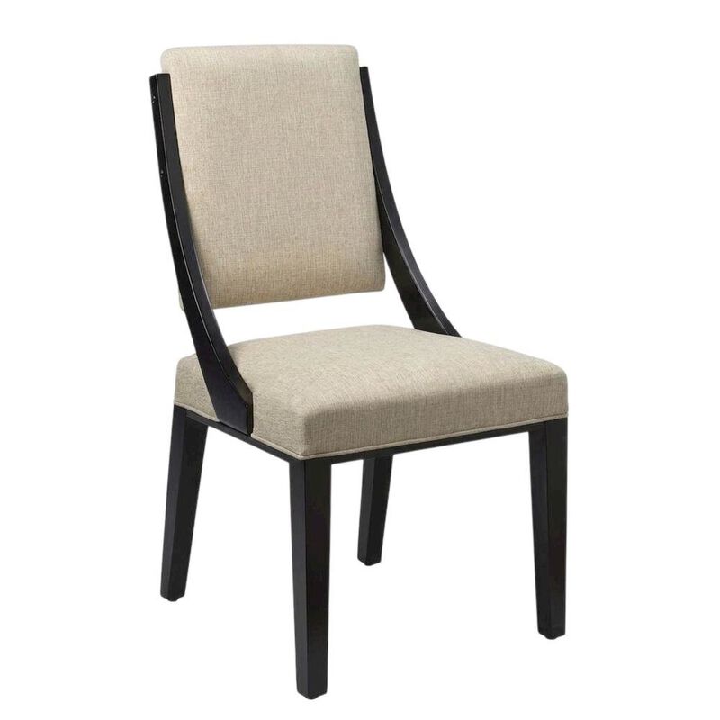 Fabric-Upholstered Dining Chairs for Kitchen and Dining Room, Beige, Set of 2 image number 2