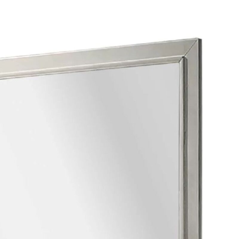 Dresser Mirror, Subtle Antique White Rubberwood, Square 40 Inch image number 3