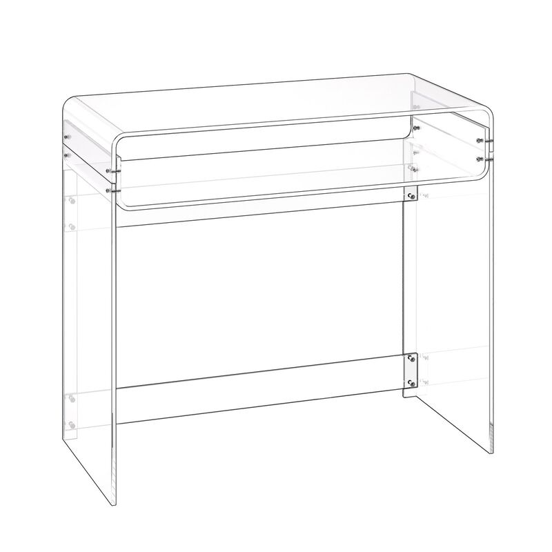 Transparent Acrylic Side Table with Storage Shelf for Bedroom image number 0