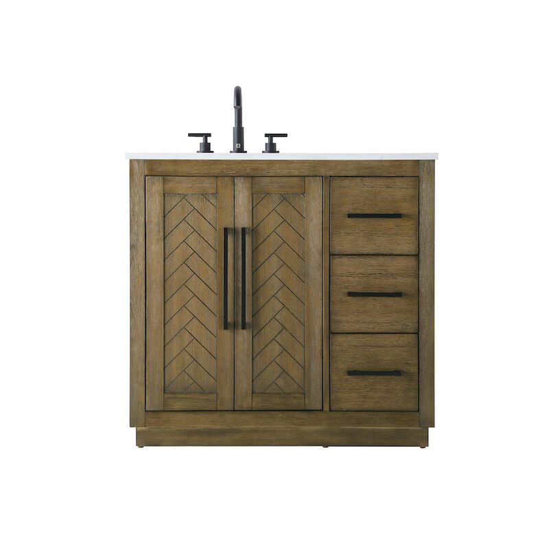 Elegant Kitchen and Bath 36 inch Single Bathroom Vanity in Hazel Oak