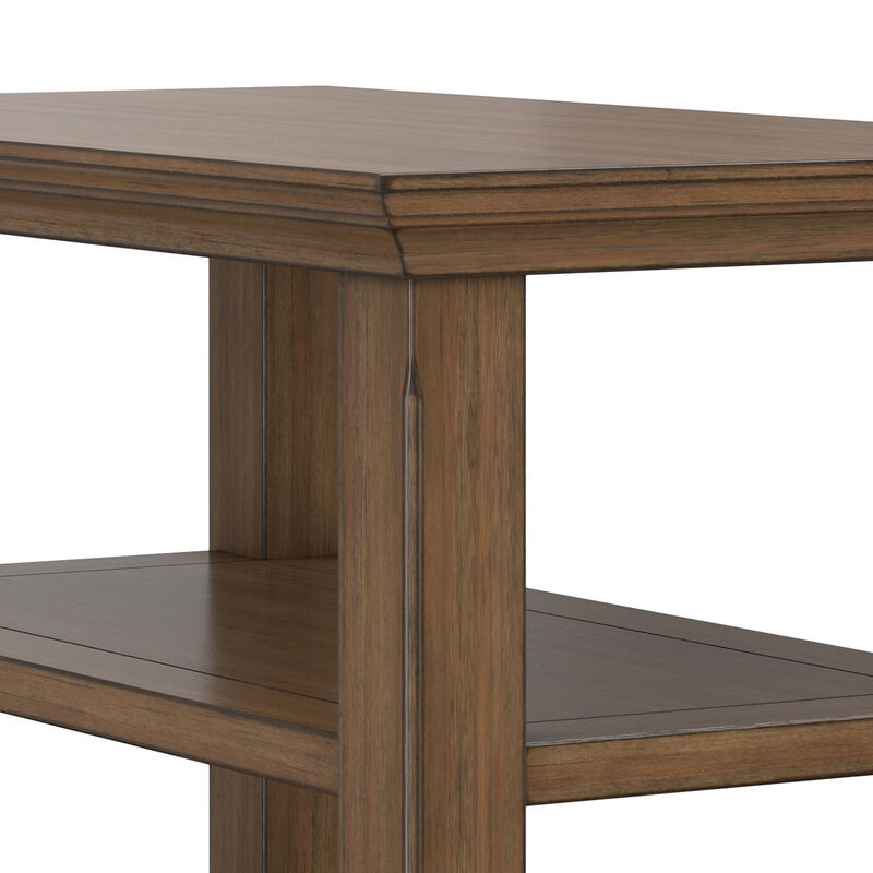Acadian 14 inch Wide Solid Wood Transitional Narrow Side Table in Rustic Natural Aged Brown image number 7