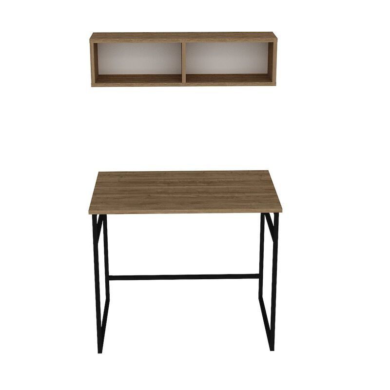 Decorotika Gama Computer Desk-Oud Oak & Black