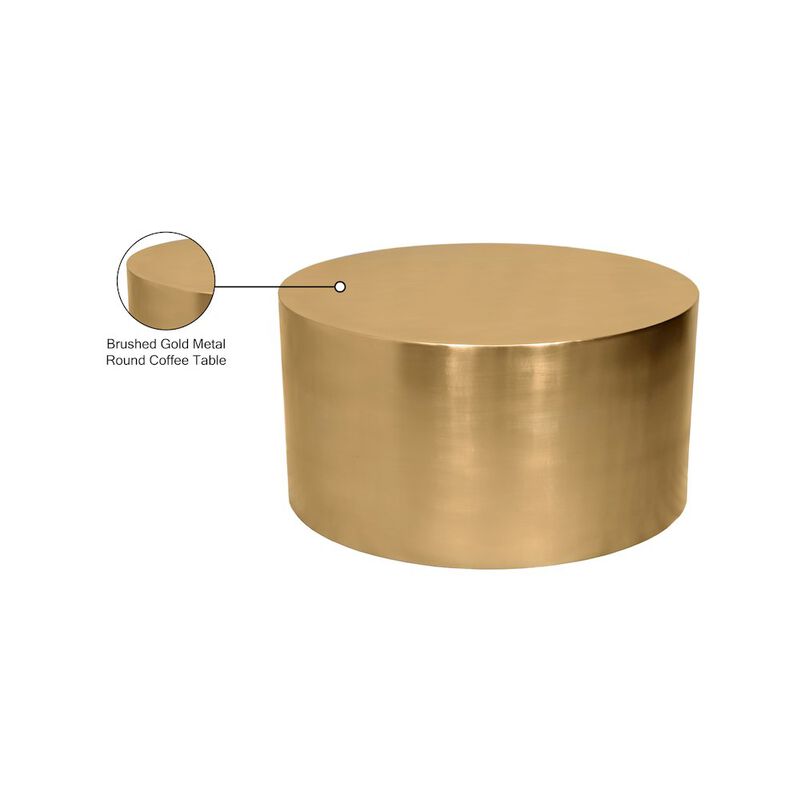 Meridian Furniture Cylinder Brushed Gold Coffee Table