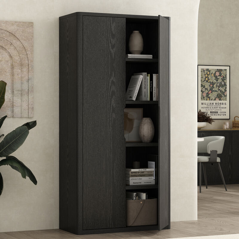 Rivington Black Bookcase Cabinet