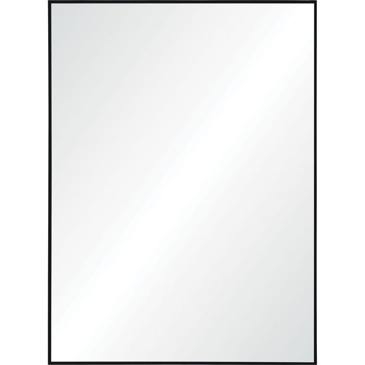 40" Matte Black Finished Framed Rectangular Wall Mirror