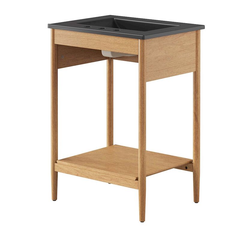 Modway EEI-6661-WAL-BLK Zaire 24" Bathroom Vanity, Walnut Black image number 4