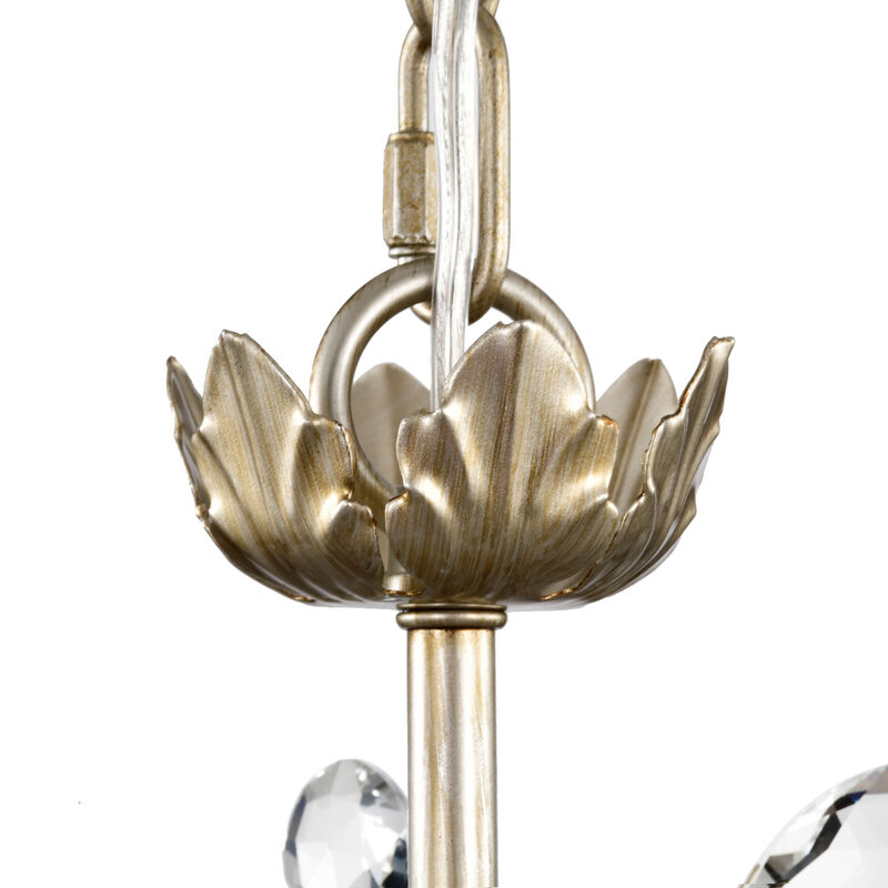 Heli 4-light Brushed Silver-ish Champagne Crystal Leaves Chandelier image number 6