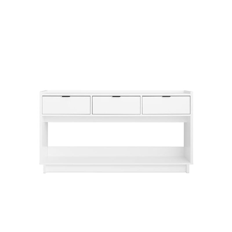 Prepac Simply Modern Entryway Console Table Engineered Wood with 3 Drawers