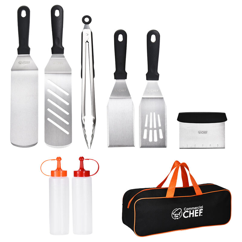 Commercial Chef Blackstone Griddle Accessories Kit - Flat Top Grill Accessories - Griddle Tools Utensils - for Breakfast Hibachi and Camp Chef Griddle - with Chef Spatula Set and Cleaning Kit - 9 PCS